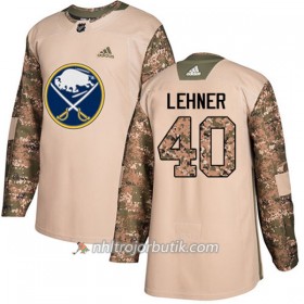 Män Ishockey Buffalo Sabres Tröja Robin Lehner 40 Adidas 2017-2018 Camo Veterans Day Practice Authentic